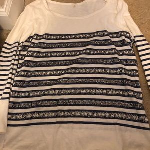 J. Crew Silver sequin long sleeve shirt